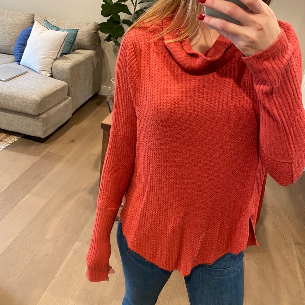 Free People Waffle Sweater